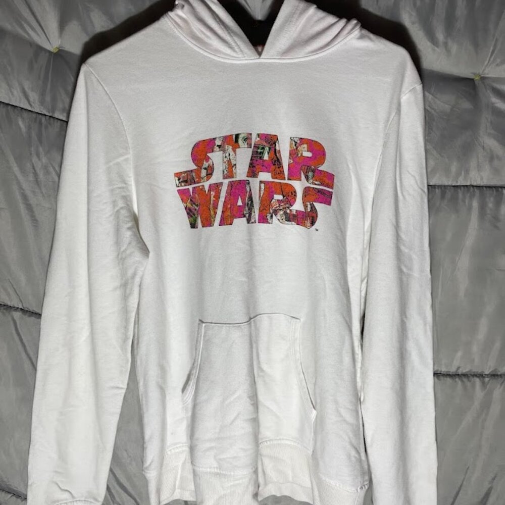 Star Wars White Hoodie with Multicolor Logo